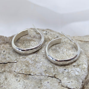 Small Hammered Hoop Earrings